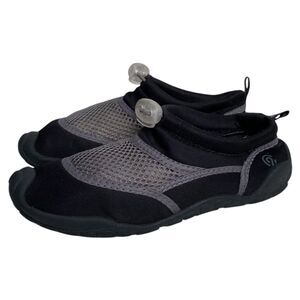 Kids Champion Water Shoes Black Gray Mesh Pull-On Beach Shoe Youth Size 13-1